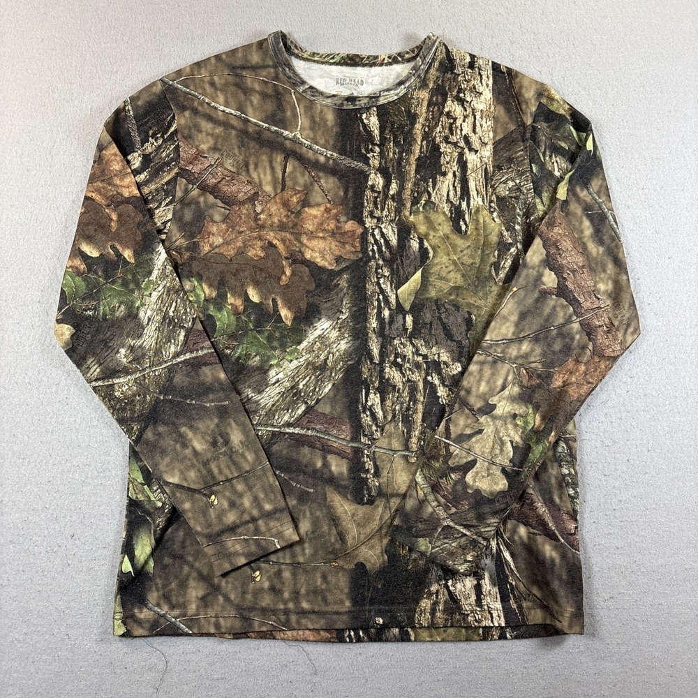 Red Head Long Sleeve Mossy Oak Camo Shirt Men's Large Hunting Outdoor Country